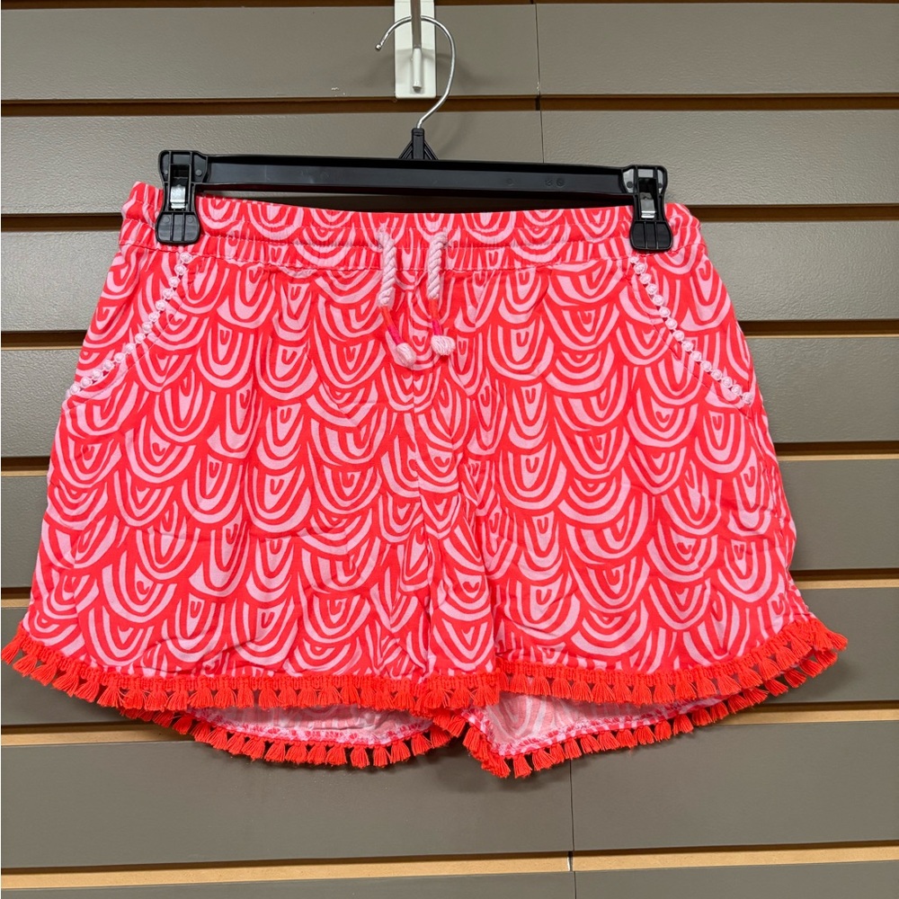 Red Patterned Women's Shorts